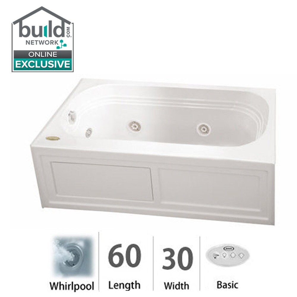Shop Jacuzzi Lxs6030 Wlr 2xx Luxura 60 Whirlpool Alcove Bathtub With Left Drain Right Hand Pump White Overstock 17412049