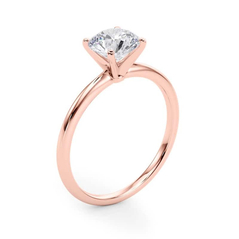Auriya 14k Gold 1/4ctw Round Solitaire Lab Grown Diamond Engagement Ring 4-Prong Basket