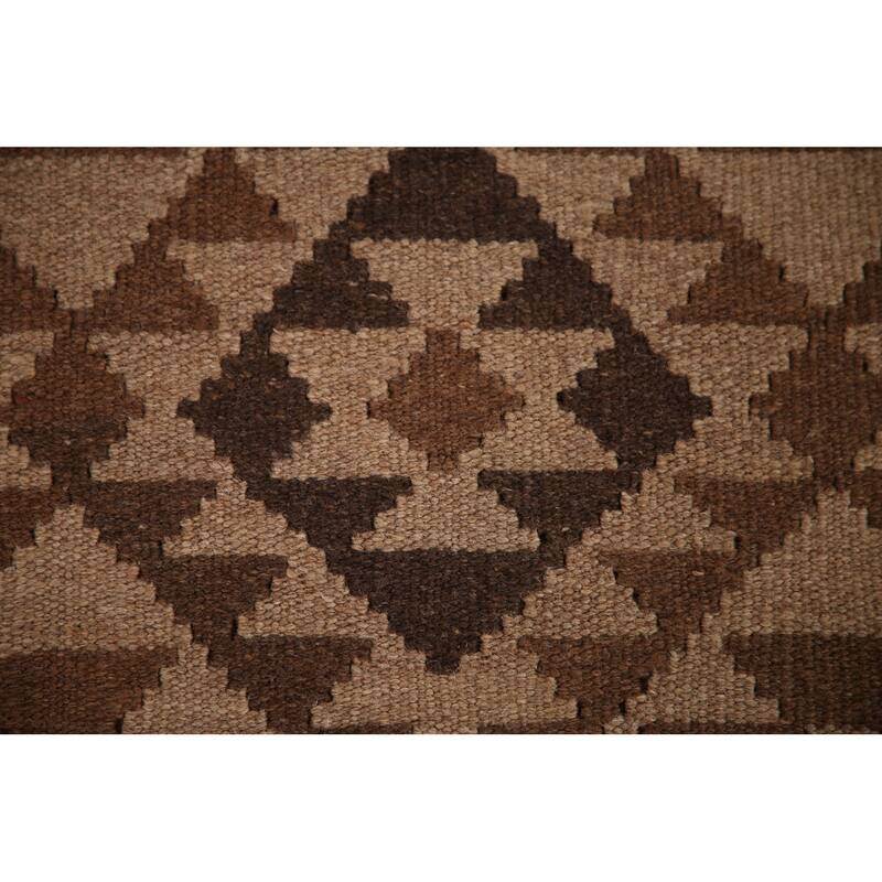 Geometric Kilim Oriental Area Rug Hand-woven Wool Carpet - 3'4" x 5'0"