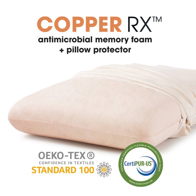 Dream Serenity Copper RX Memory Foam Pillow - On Sale - Bed Bath ...
