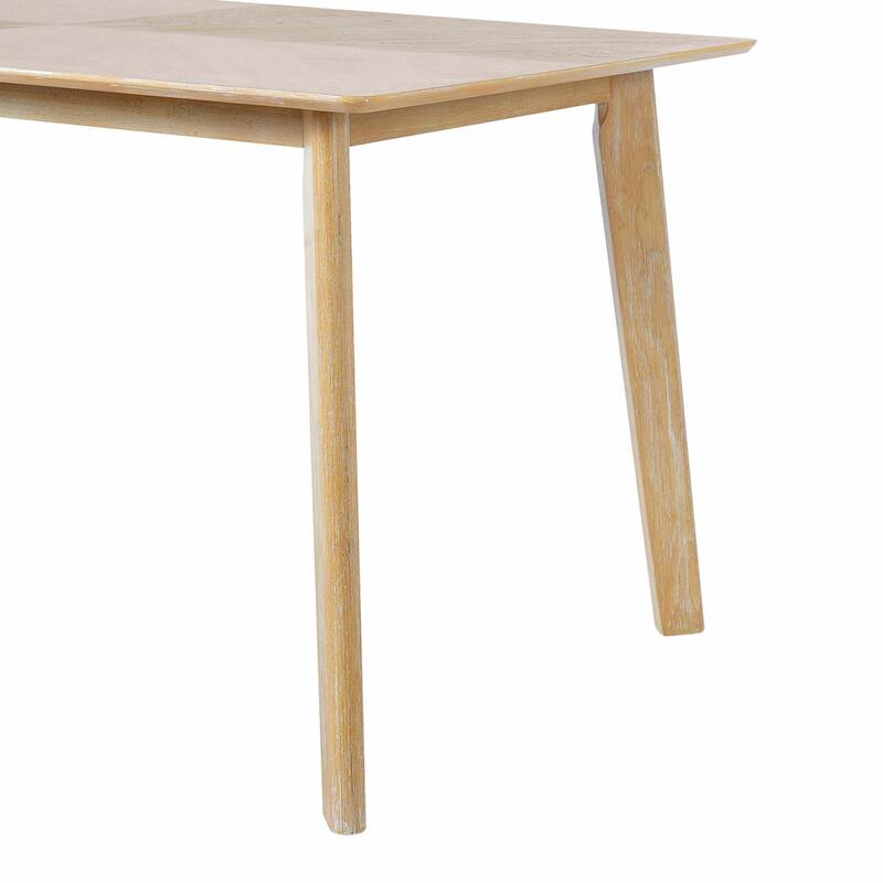 Retro Rubberwood Dining Table - Seats 6 - Farmhouse Style