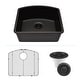 preview thumbnail 2 of 8, Lexicon Platinum 2321D Quartz Composite Single Bowl Kitchen Sink