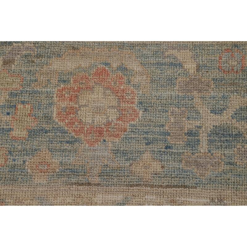 Hand Knotted Oriental 100% Wool Carpet Transitional All-Over Greys & Charcoal Oushak Area Rug - 9' 11'' X 7' 10''