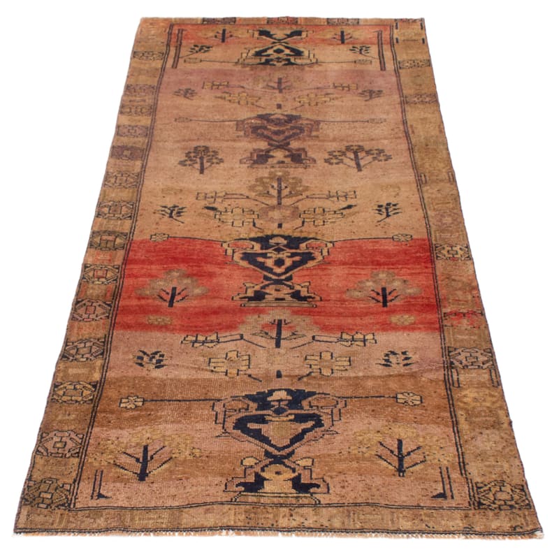ECARPETGALLERY Hand-knotted Melis Vintage Tan Wool Rug - 4'8 x 11'4