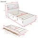 preview thumbnail 6 of 23, Full Size Wooden LED Platform Bed with Trundle, with Storage Headboard, with Drawers
