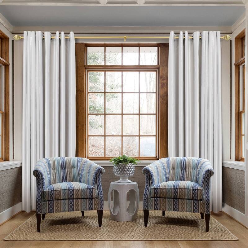 UTOPIA ALLEY Wall Mounted 3/4 Inch Curtain Rod - Curtain Rods For Windows, Adjustable Drapery Rods