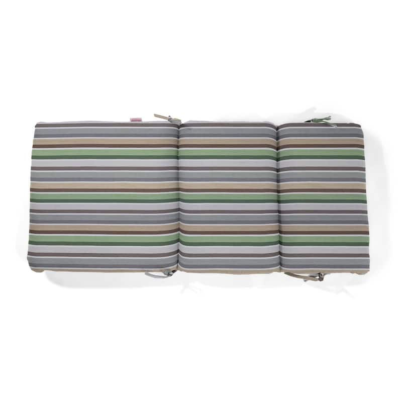 Sunbrella Stripe Sunbrella Fabric 1 Piece Indoor/Outdoor Two Ply High Back/Recliner Cushion, 22"W x 46"L - 22"W x 46"L - Samuel Meadow