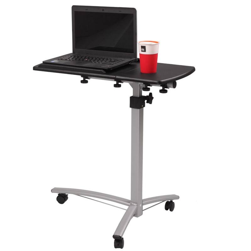Black Melamine Steel Adjustable Lifting Computer Desk Space-Saving