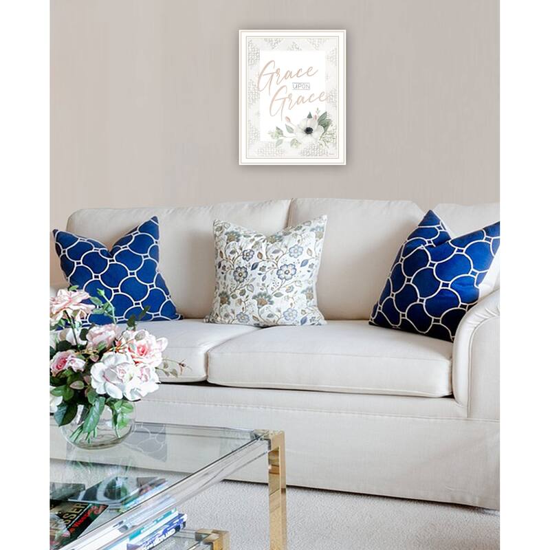 TrendyDecor4U Contemporary "Grace Upon Grace" Framed Print Wall Art