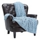 preview thumbnail 16 of 43, Chanasya Faux Fur Soft Cloud Embossed Textured Throw Blanket Sky Blue - 50 x 65 Inches