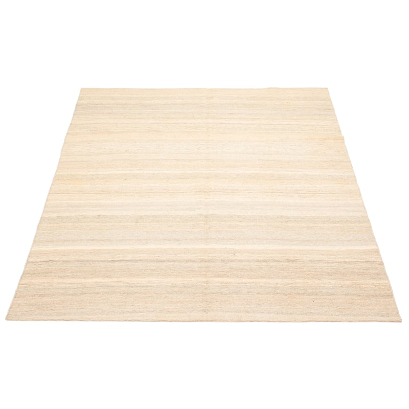 ECARPETGALLERY Flat-Weave Natural Khaki Wool Tapestry Kilim - 6'4 x 8'2