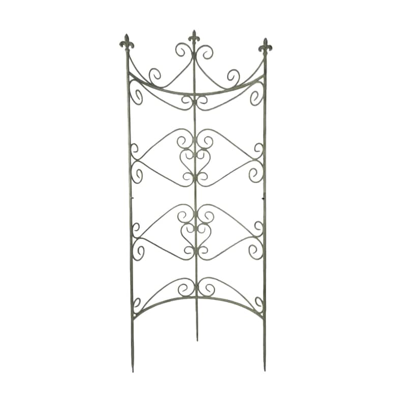 25.6" by 67.72"Iron Garden Fence, Pretty Vintage Green Rustic Style Decorative Fence Pannels, Plants Climbing Trellis