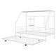 preview thumbnail 12 of 38, Metal Twin Size House Bed with Trundle and Built-in Shelf and Grid,Kids and Baby