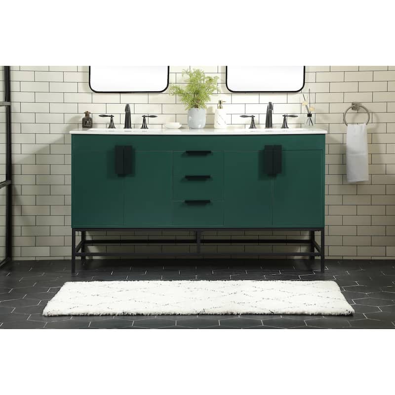 Blossom 60 Inch Double Bathroom Vanity - 60 Inches - Green