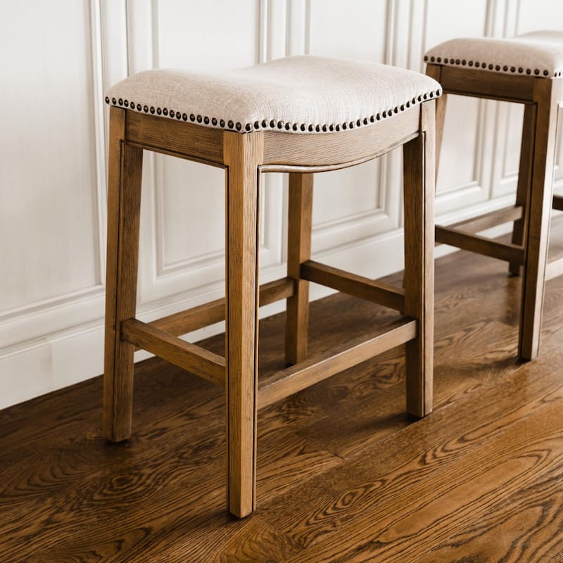 Maven Lane 26" Adrien Saddle Kitchen Counter Height Stool - Natural