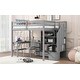 preview thumbnail 23 of 28, Full Size Loft Bed w/L-Shaped Desk,Drawers,Cabinet,Storage Staircase