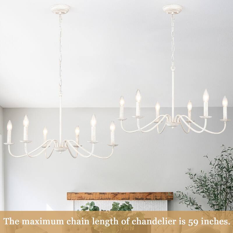 6-Light Rustic Farmhouse Simple Candle Chandelier for Bedroom, Kitchen, Living Room and Foyer