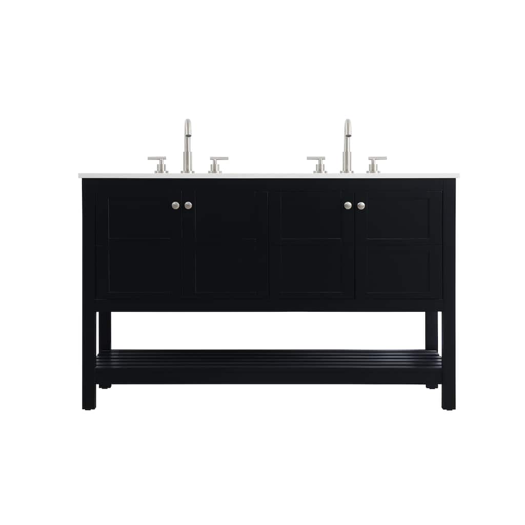 Elegant Lighting VF16454D Theo 54" Free Standing Double Basin Vanity