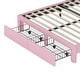 preview thumbnail 7 of 20, Full Size Velvet Platform Bed with Colorful Rainbow Headboard and 2 Storage Drawers, Upholstered Princess-Style Frame
