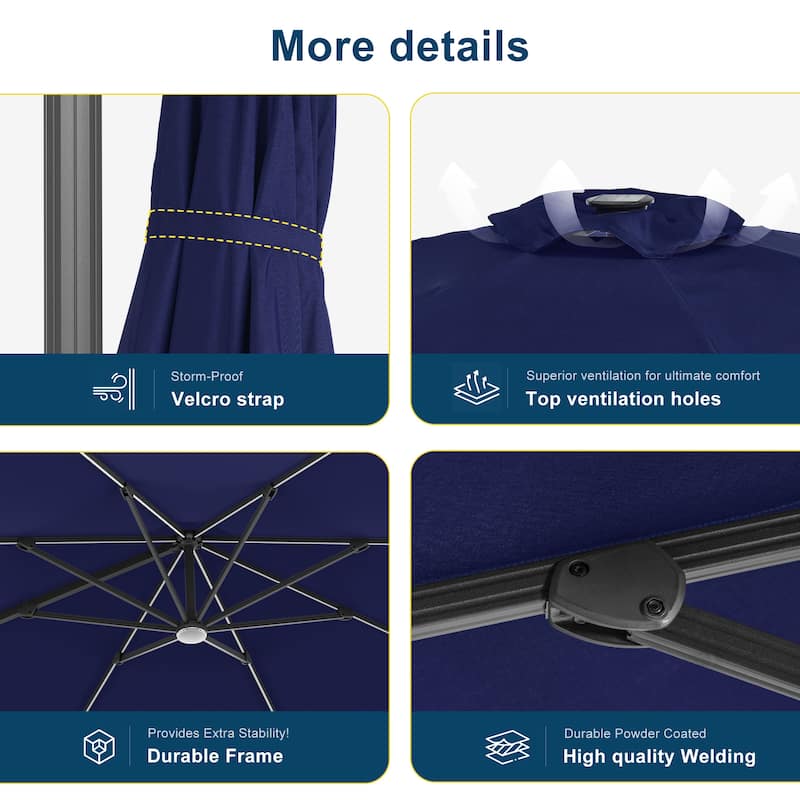 Outdoor 10FT LED Patio umbrella for Garden