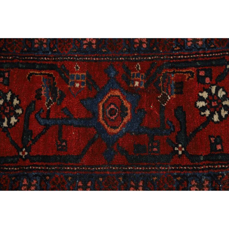 Hand Knotted Oriental 100% Wool Carpet Traditional All-Over Navy Blue & Blues Bidjar Area Rug - 17' 8'' X 6' 9''