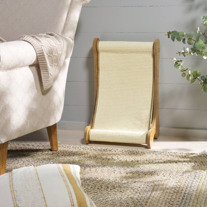 SAFAVIEH Home Natural/Ivory 15"W x 23"L x 11"H Sisal Cat Scratch Lounger - 15"W x 23"L x 11"H