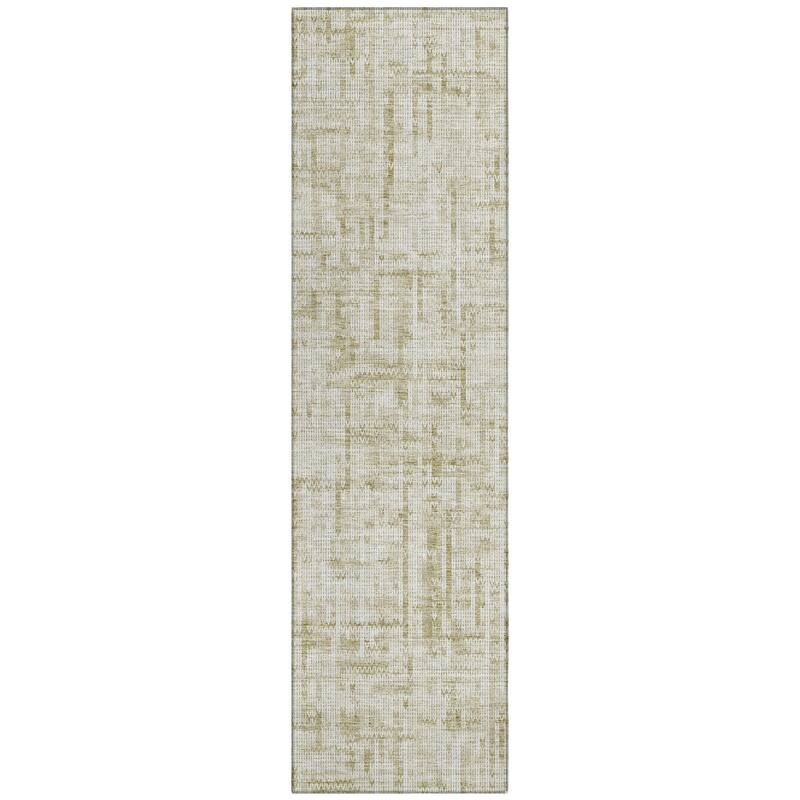 Machine Washable Indoor/Outdoor Modern Crosshatch Chantille Rug