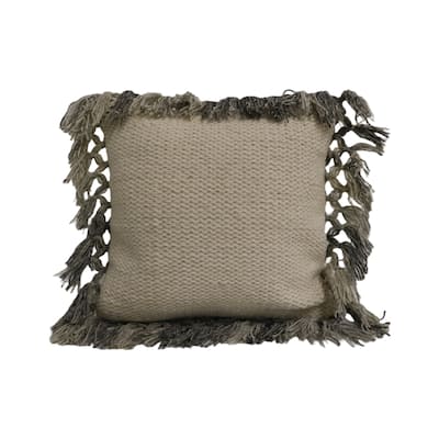 Home&Manor Royan Wool & Cotton Designer Throw Pillow