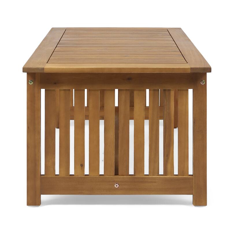Handcrafted Acacia Wood Coffee Table, 40" L - Rustic Outdoor Design
