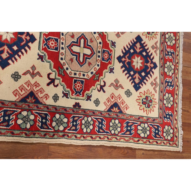 Kazak Foyer Rug Hand-Knotted Traditional Wool Carpet - 2'11" x 4'0"