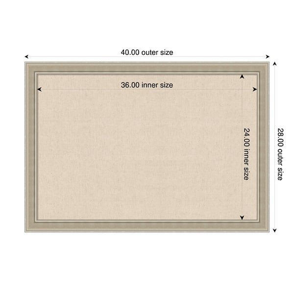 dimension image slide 3 of 91, Amanti Art Framed Fabric Pinboard Natural Linen Printed Bulletin Board