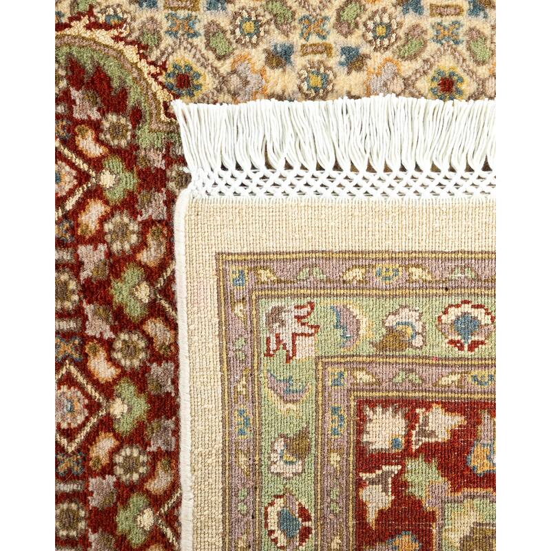 Overton Hand Knotted Wool Traditional Oriental Ivory Area Rug - 6' x 9'