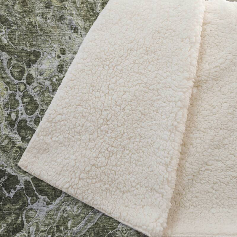 Premium Machine Washable Abstract Flow Sherpa Throw Blanket