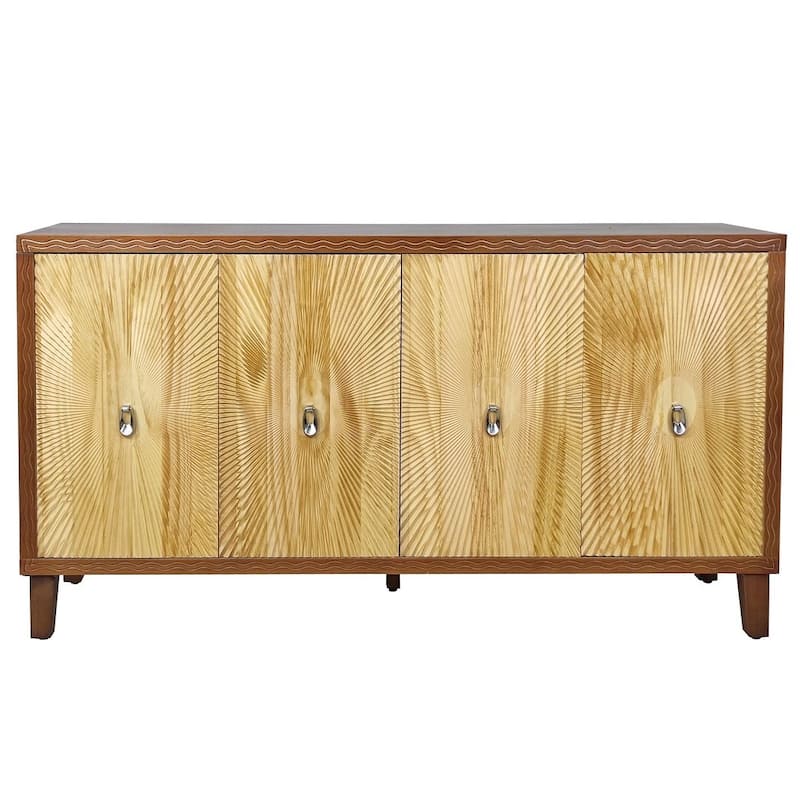 60" Vintage 4 Door Carved Pattern Buffet/Sideboard
