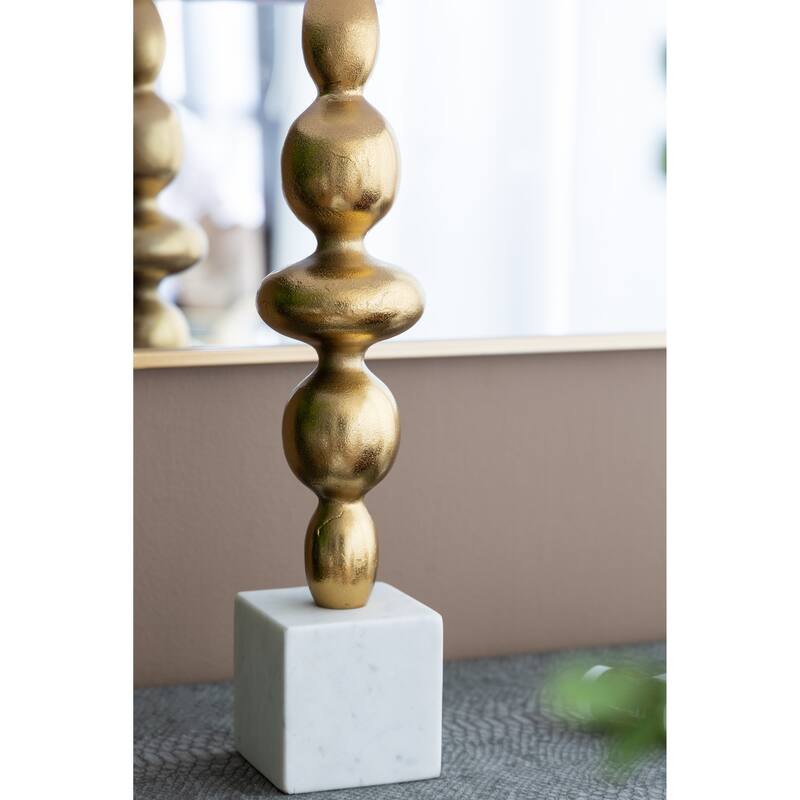 Gold and White Table Lamp with Round Four Tiered Body(Lamp Shade Assembly Required)