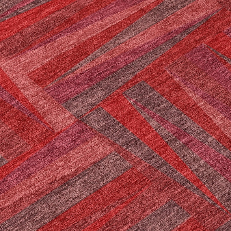 Machine Washable Indoor/ Outdoor Contemporary Mosaic Chantille Rug