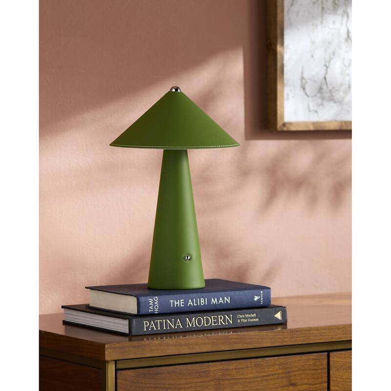 Livabliss Nomelle Modern Accent Table Lamp - 13"H x 8"W x 8"D - Green