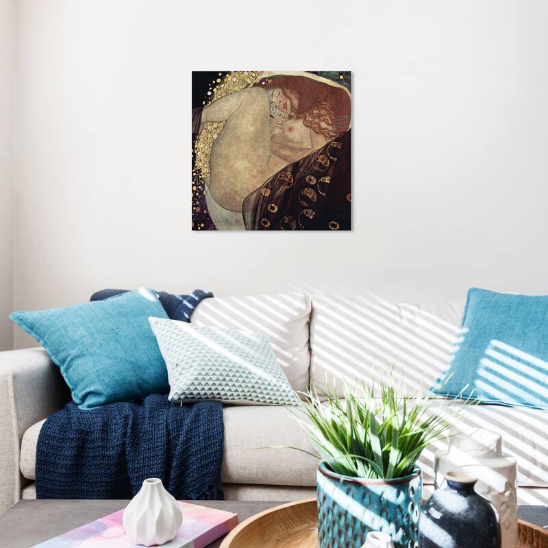 Wynwood Studio Canvas Classic and Figurative Gustav Klimt - Danae Gold and Metallic Gold Glam Wall Art Canvas Print - 20 x 20