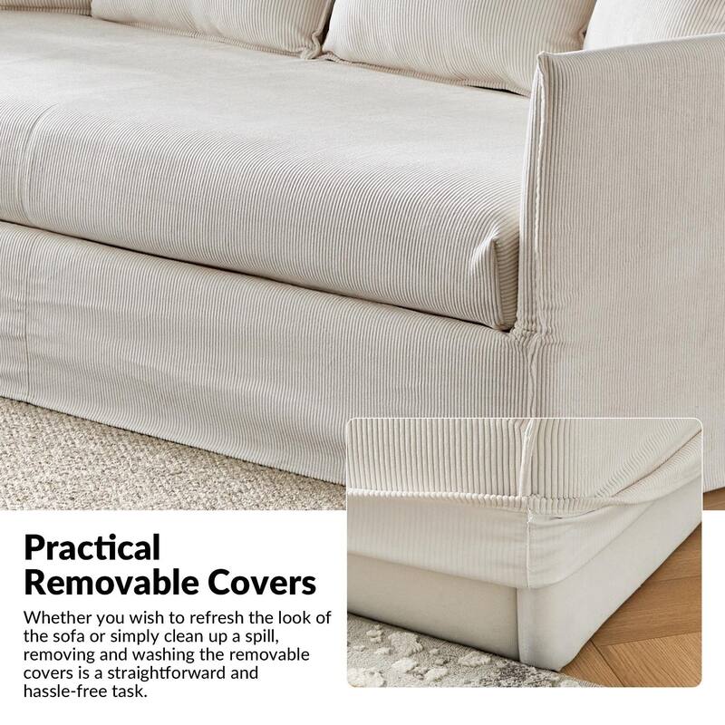 Gottfried 80" Slipcovered Sofa with Two Slipcovers by HULALA HOME