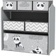 preview thumbnail 10 of 8, Qaba Toy Organizer with 6 Storage Bins, Kids Storage Unit for Bedroom, Kids Room, 25" x 12" x 26", Gray