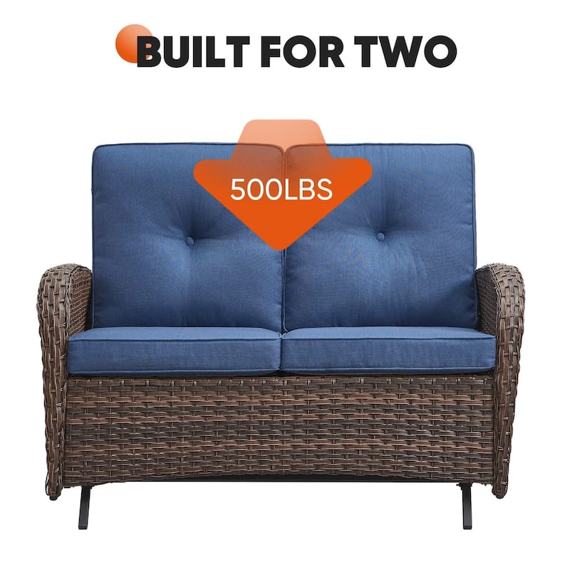 Gymojoy Outdoor Glider Rocking Sofa Patio Swivel Chair
