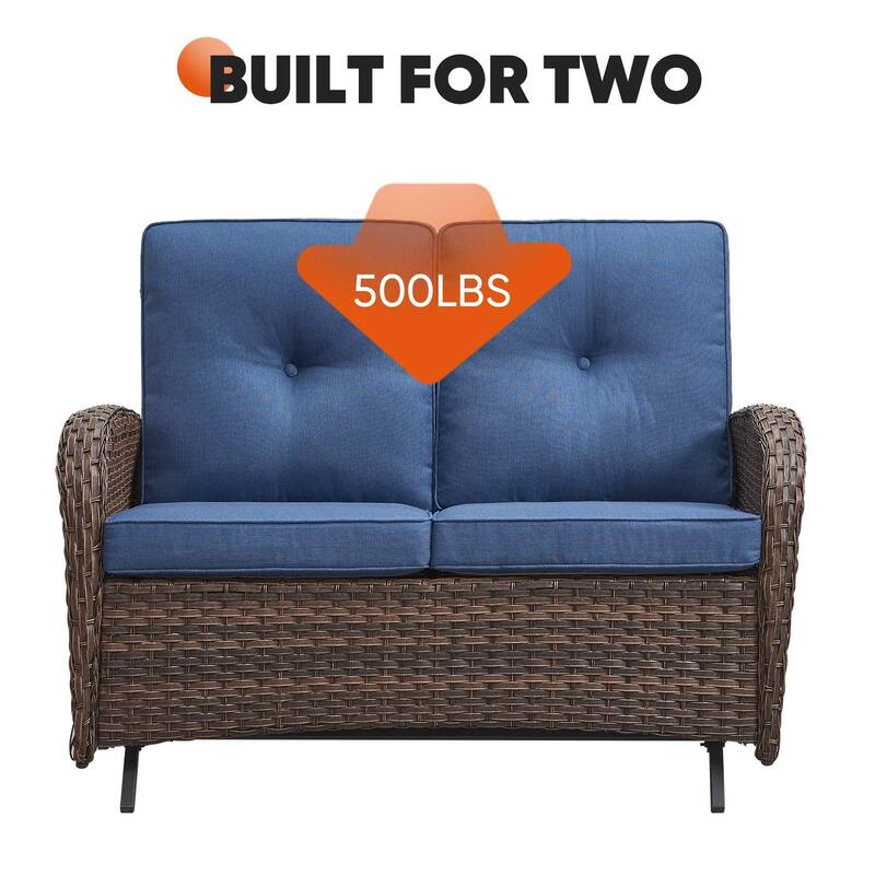 Gymojoy Outdoor Glider Sofa Patio Chair Table Set