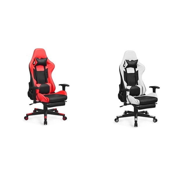 Costway Massage Gaming Chair Recliner Racing Chair w Massage