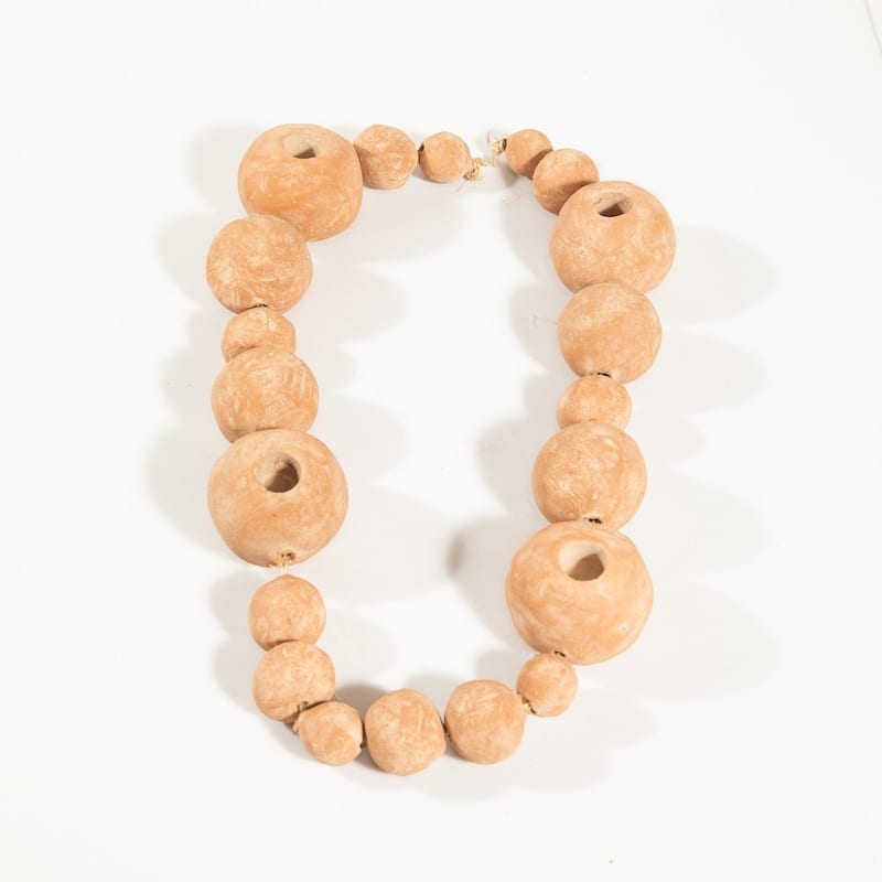 Beads Accent Taper Candle Holder - 20" - Beige