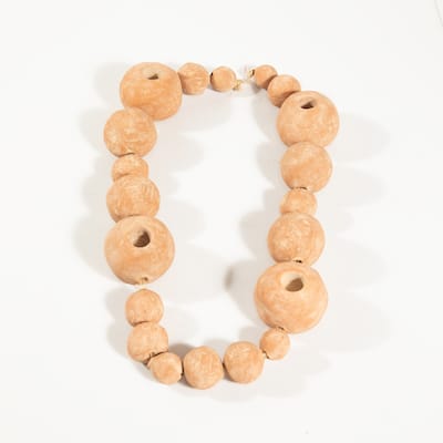 Beads Accent Taper Candle Holder - 20" - Beige