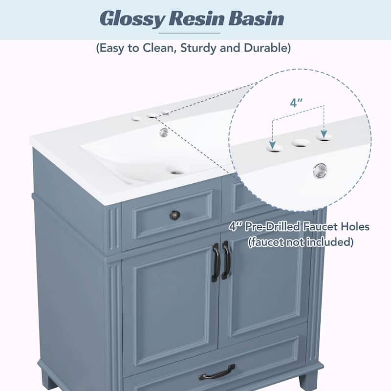 30'' Solid Wood Bathroom Vanity with sink