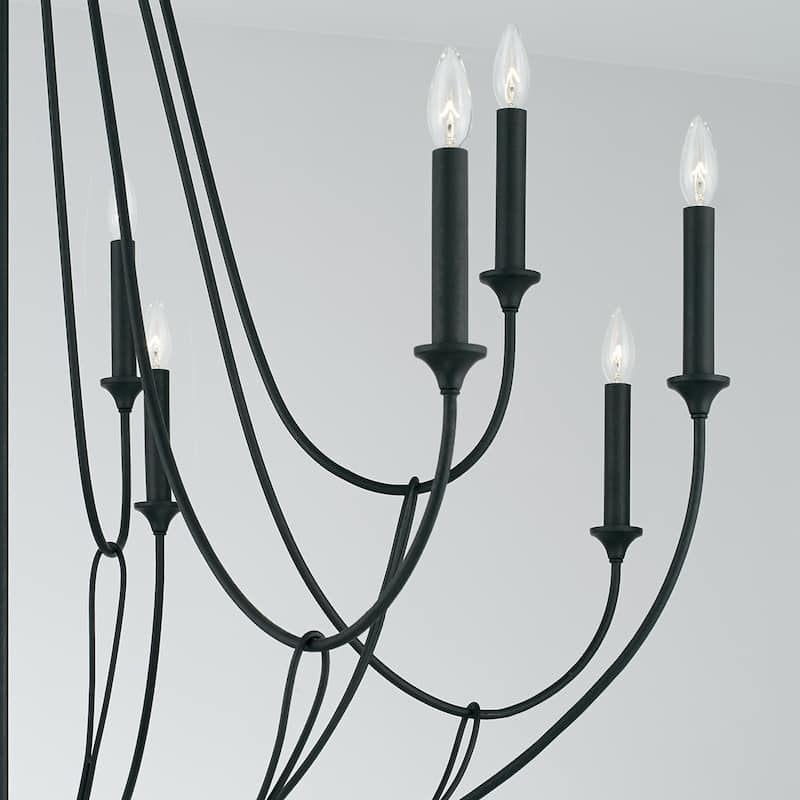 Bentley 52" 12-light Black Iron Grand Chandelier