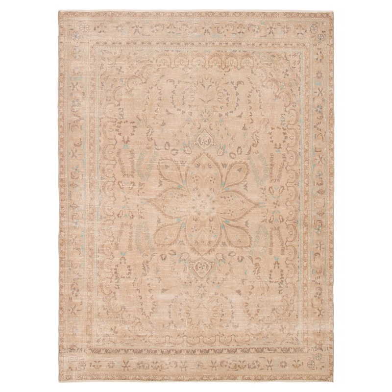 ECARPETGALLERY Hand-knotted Antalya Vintage Beige Wool Rug - 7'2 x 9'8 - Beige - 7'2 x 9'8