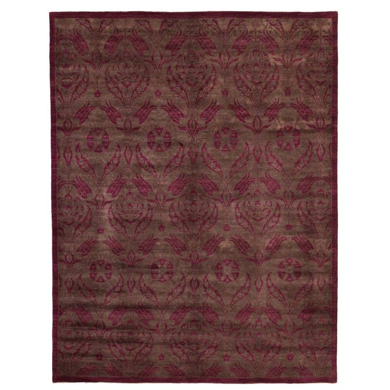 ECARPETGALLERY Hand-knotted Vibrance Brown Wool Rug - 8'2 x 10'4