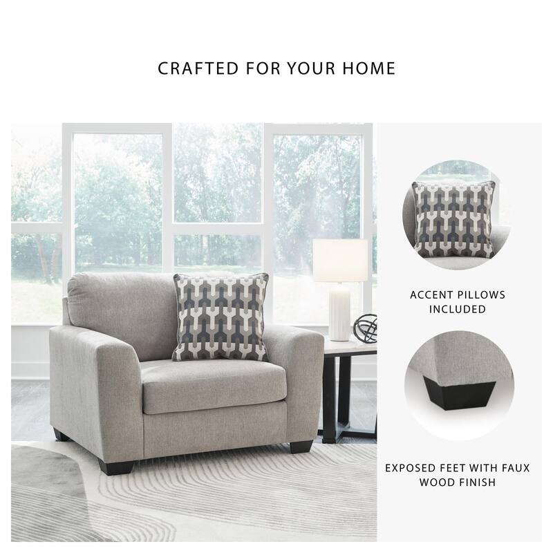 Signature Design by Ashley Avenal Park Gray Oversized Chair - 52"W x 40"D x 40"H